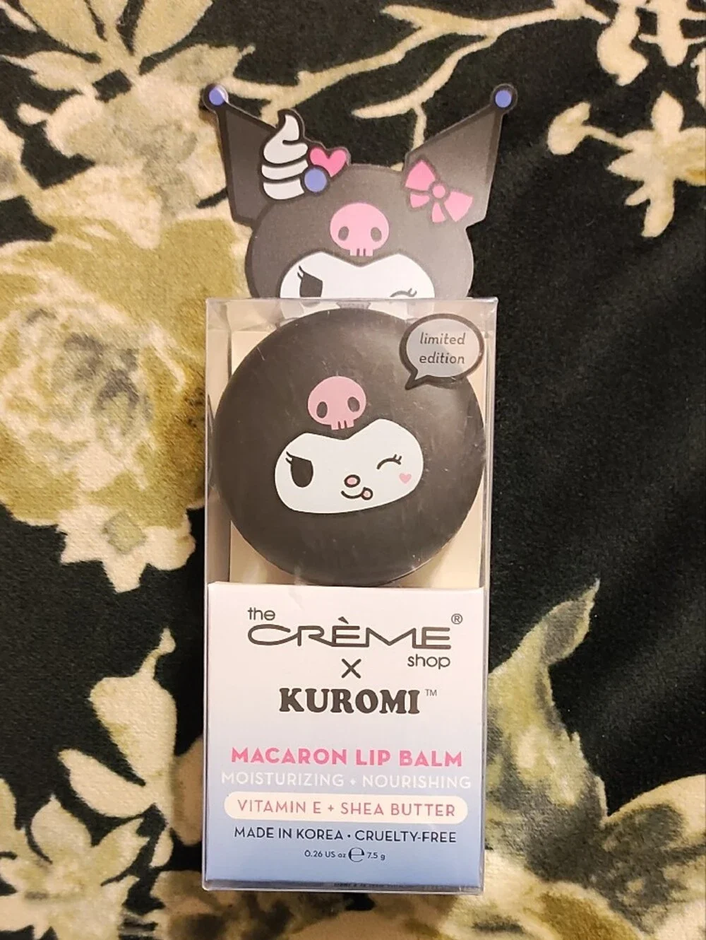 The Crème Shop x Kuromi Macaron Lip Balm - Pink/Black